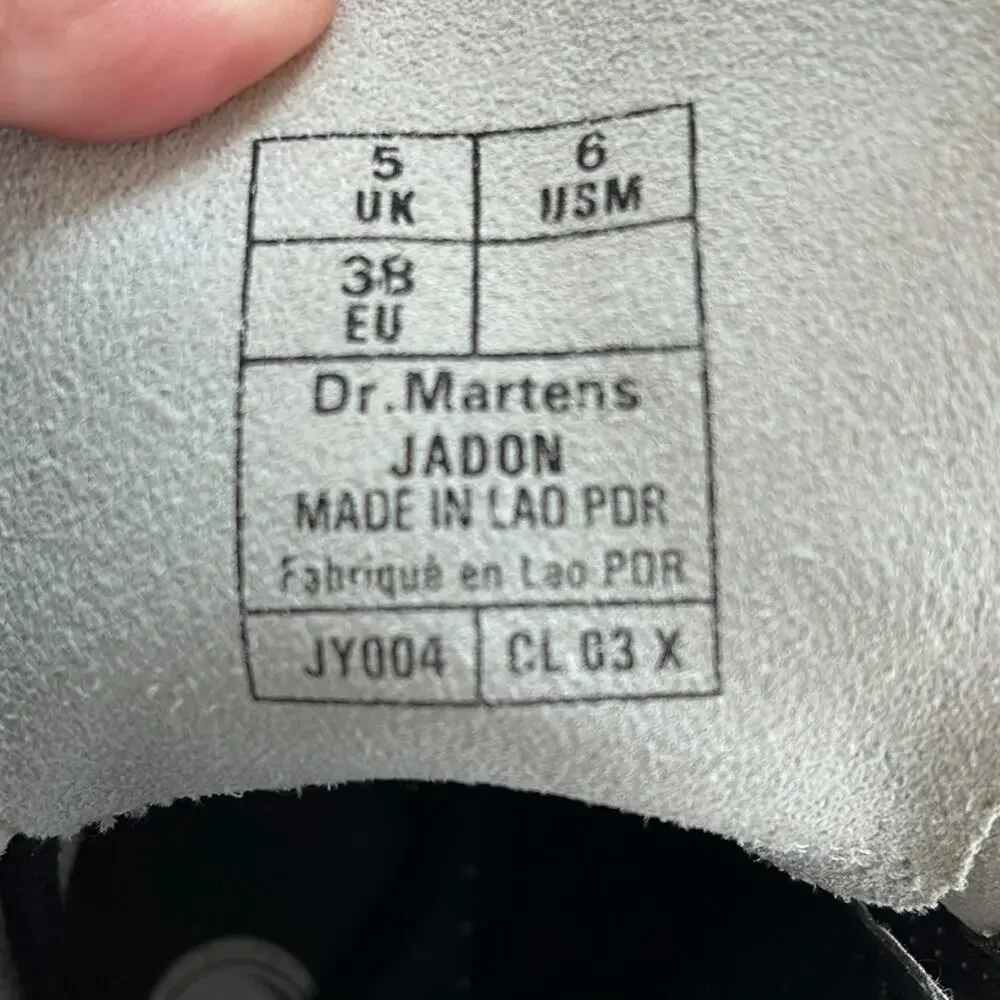 Dr. Martens Jadon White Leather Platform 8-Eye Boots Men US 6/Women 7